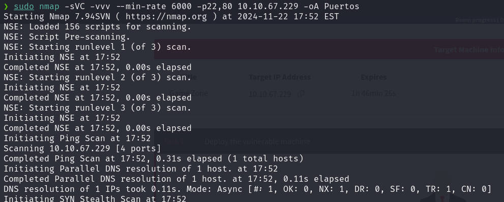 Imagen 2: Reconocimiento con Nmap de puertos especificos.